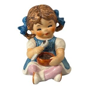 Goebel Charlot Byj Sitting Baby Girl Eating Ceramic Figurine 3.5"